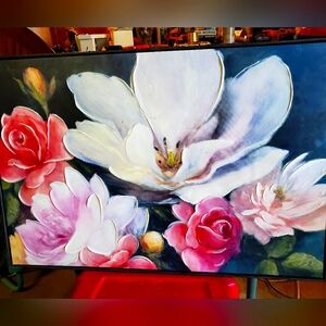 Trademark Fine Art Framed Floral Print on Canvas